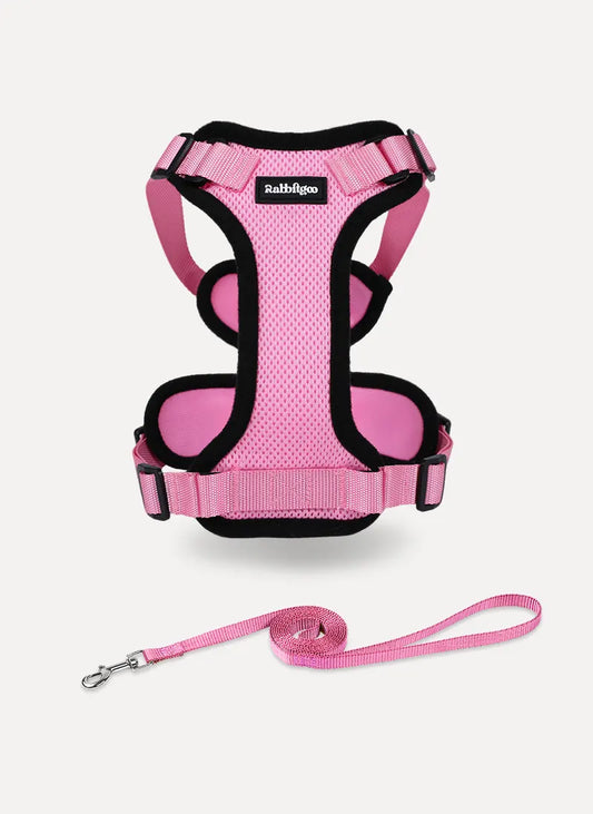 Rabbitgoo Classic Adjustable Cat Harness and Leash Set - Pink