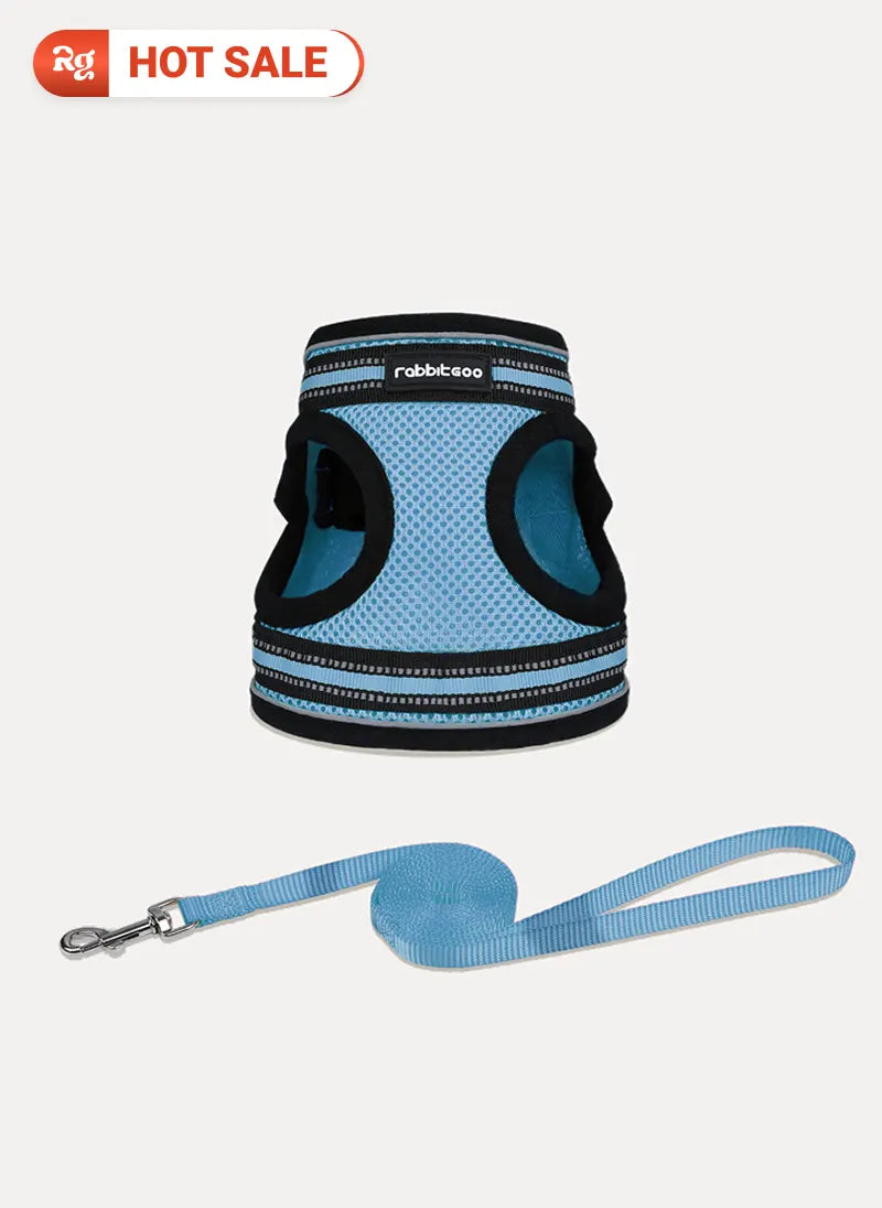 Rabbitgoo Escape Proof Cat Harness and Leash Set - Light Blue