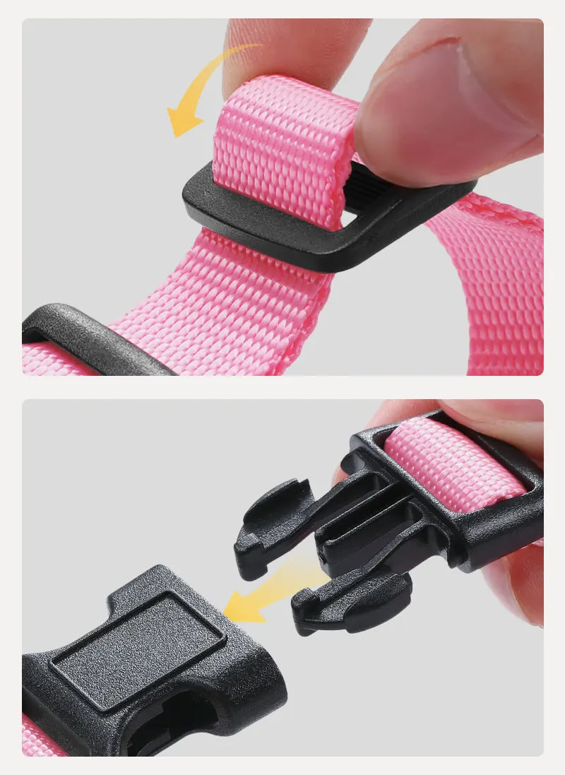 Rabbitgoo Classic Adjustable Cat Harness and Leash Set - Pink