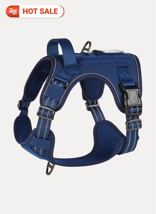 Solid Escape Proof Tactical Dog Vest Harness - Blue
