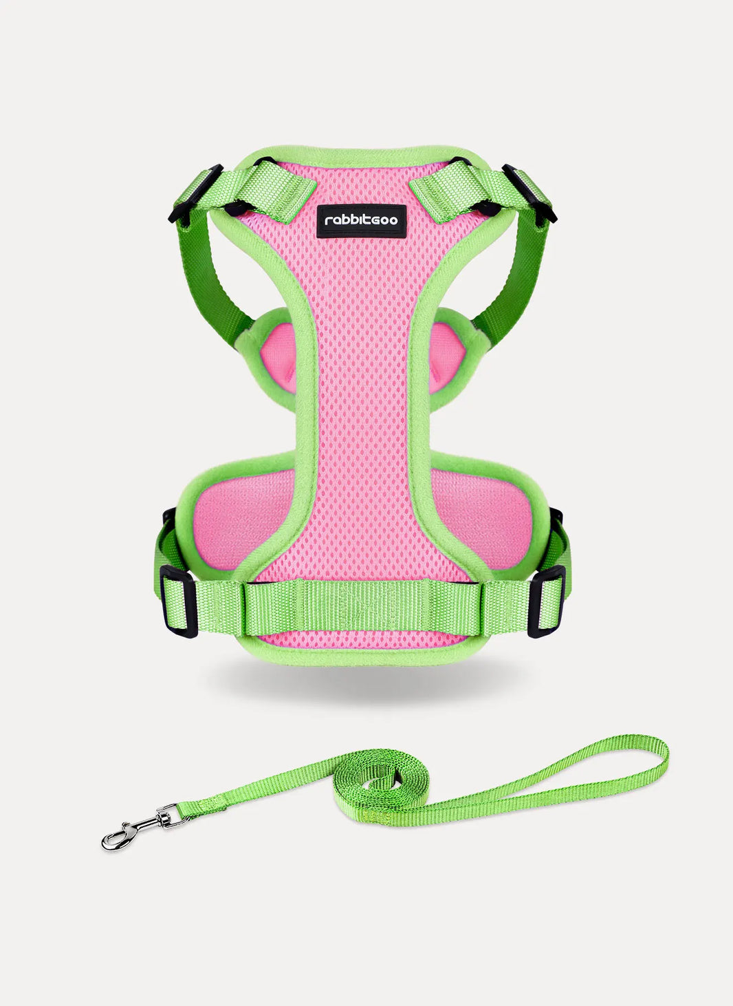 Rabbitgoo Fusion Adjustable cat harness and leash set - Pink & Light Green