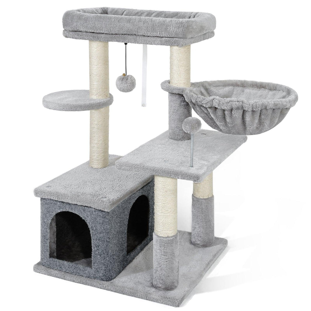 Rabbitgoo 33" Cat Tree for Indoor Kittens - Light Grey / 19.2"L x 16.8"W x 33.45"H