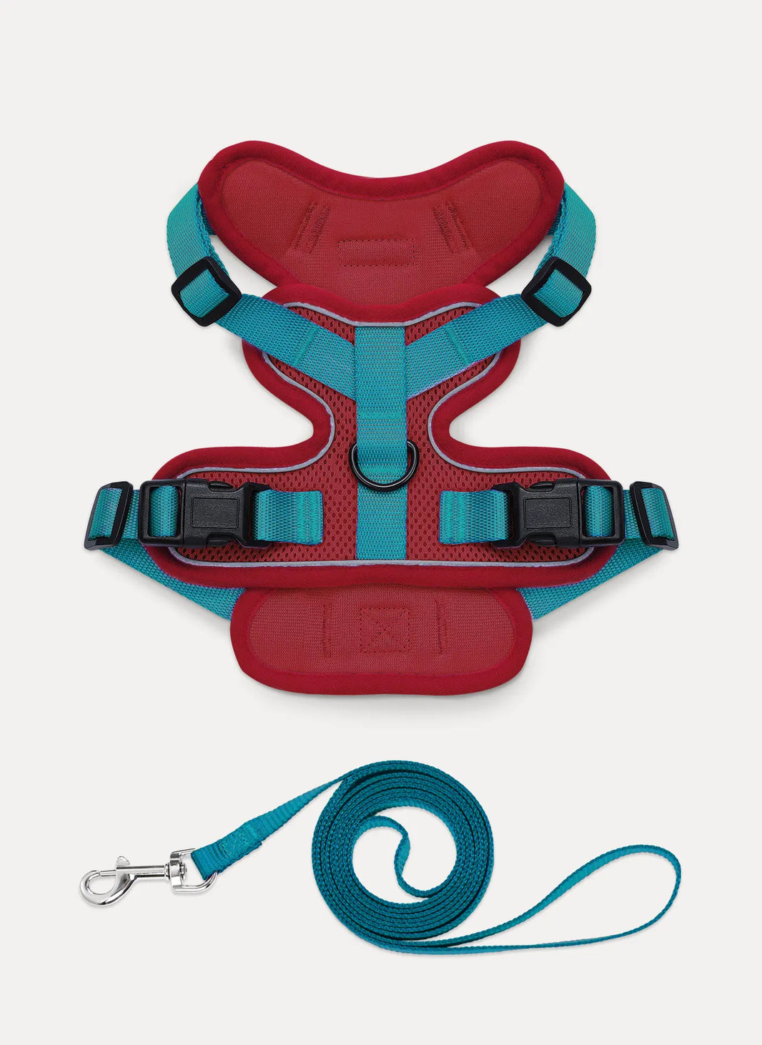 Rabbitgoo Fusion Adjustable cat harness and leash set - Red & Teal