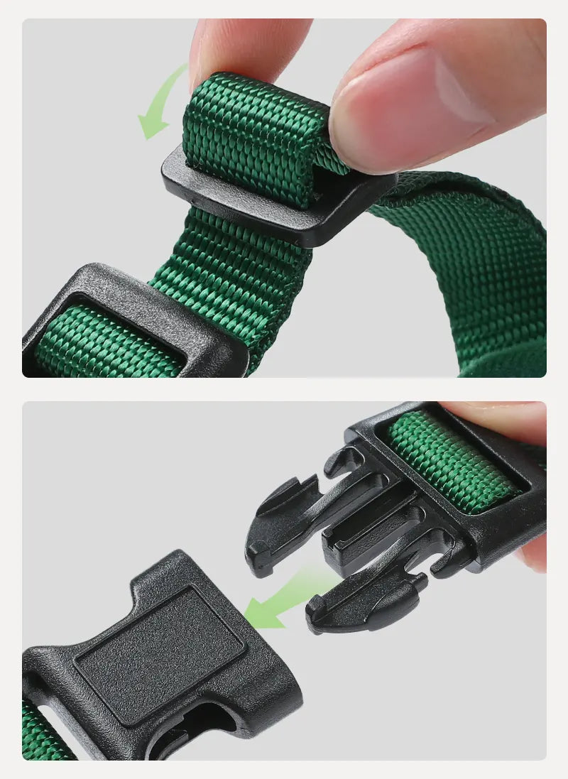 Rabbitgoo Kaleido Adjustable cat harness and leash set - Monstera Green