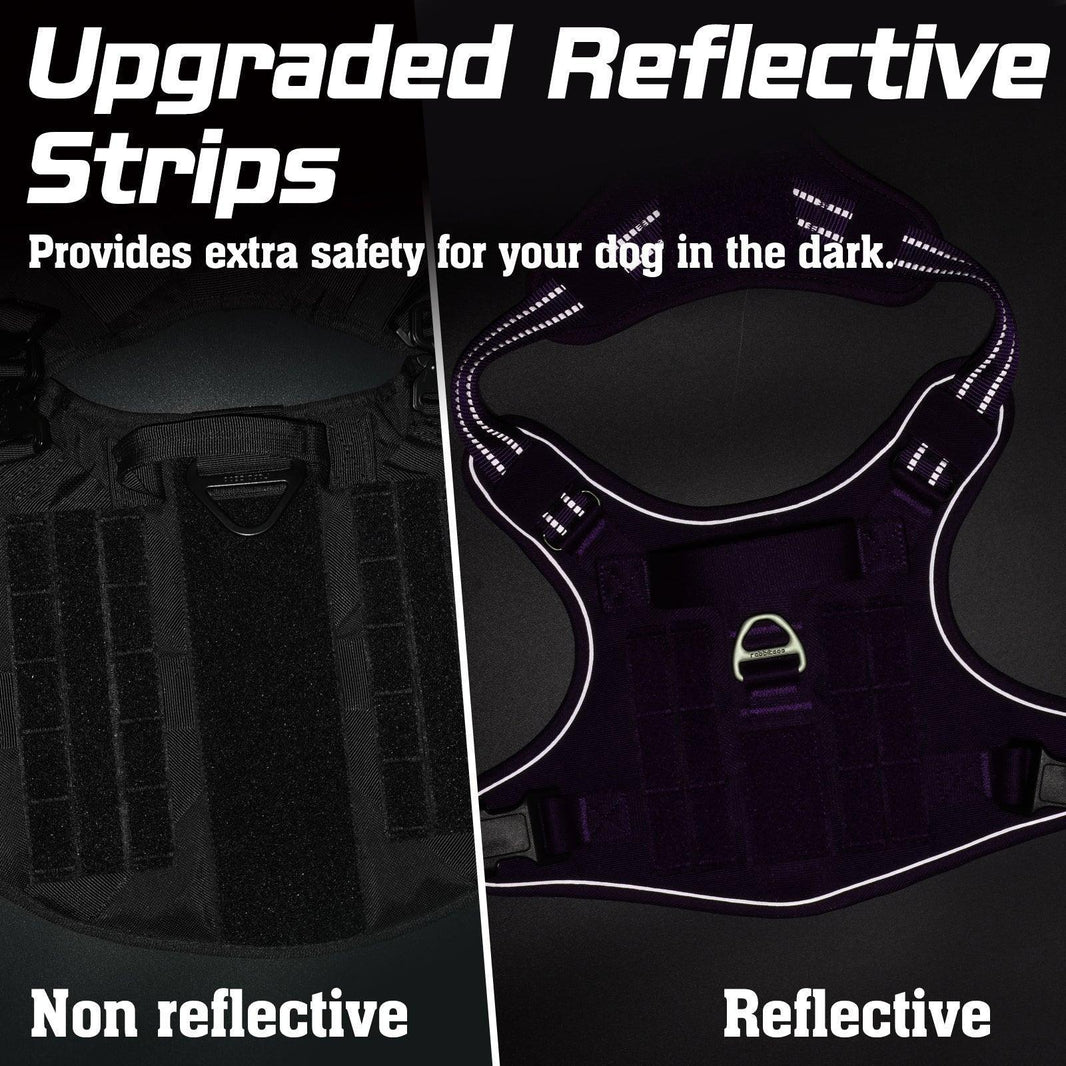 ColorPop Escape Proof Tactical Dog Harness - Purple