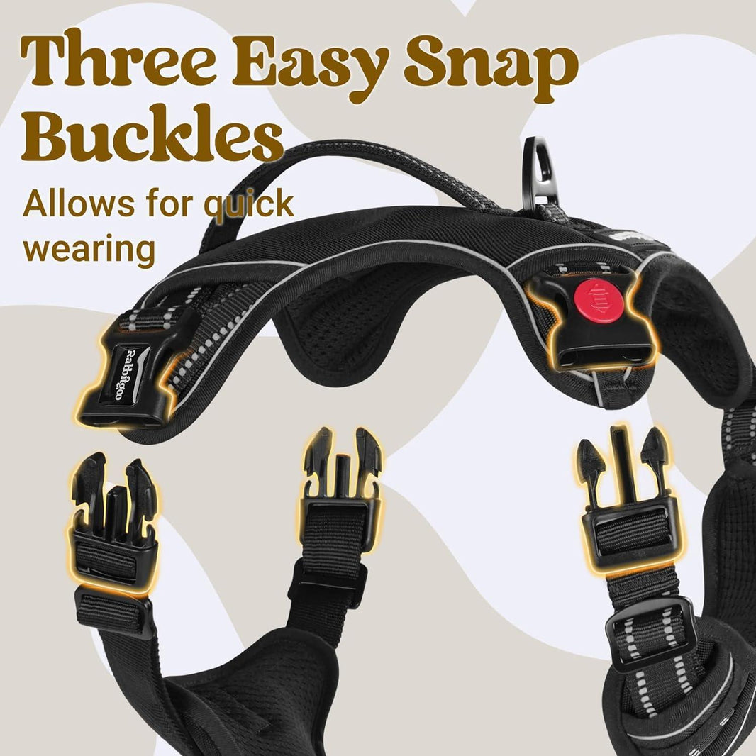 Uplift Pro Adjustable Dog Harness with Neck Buckle - Black