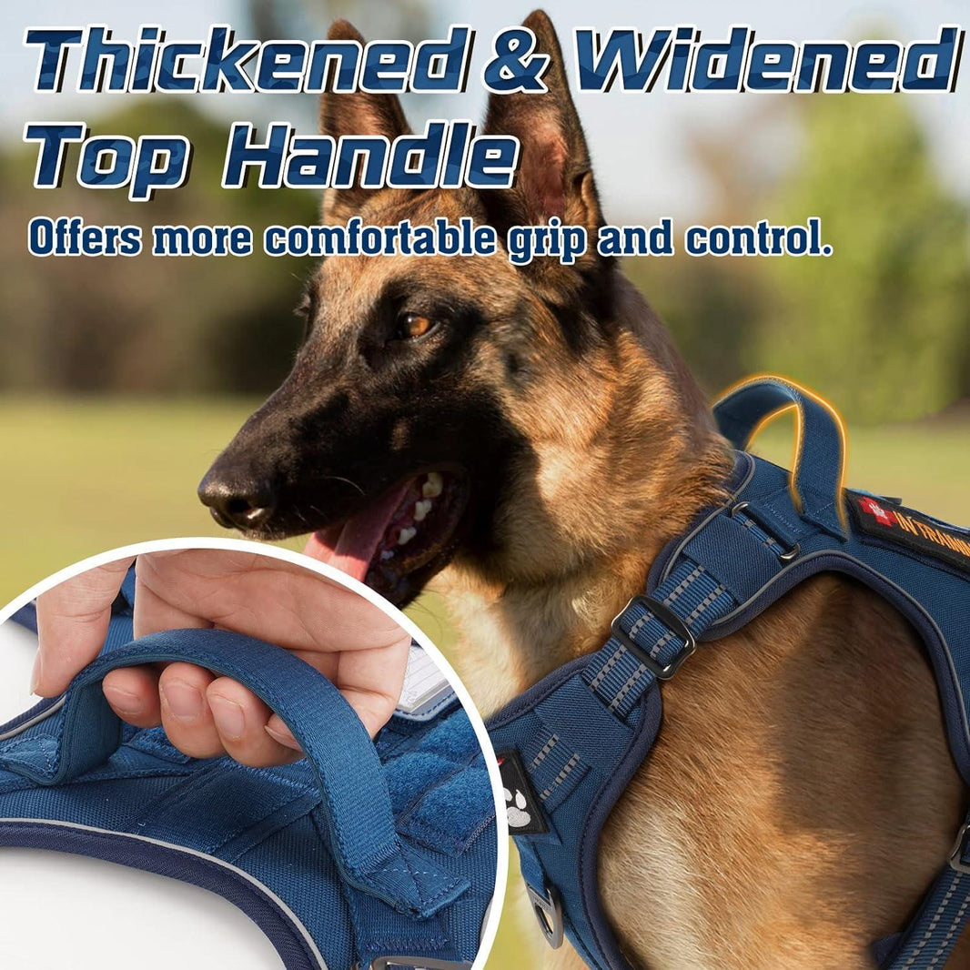 Solid Escape Proof Tactical Dog Vest Harness - Blue