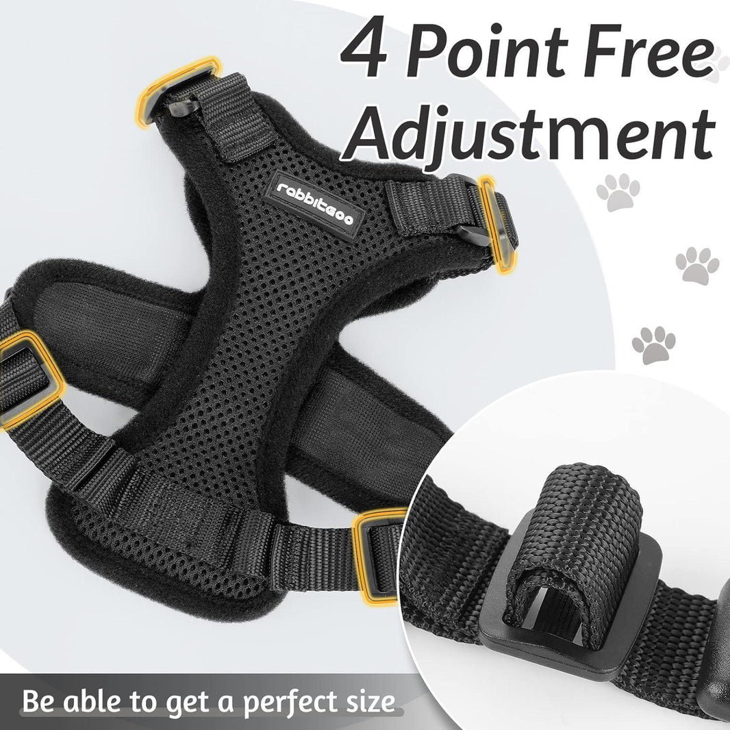 Rabbitgoo Classic Adjustable Cat Harness and Leash Set - Black