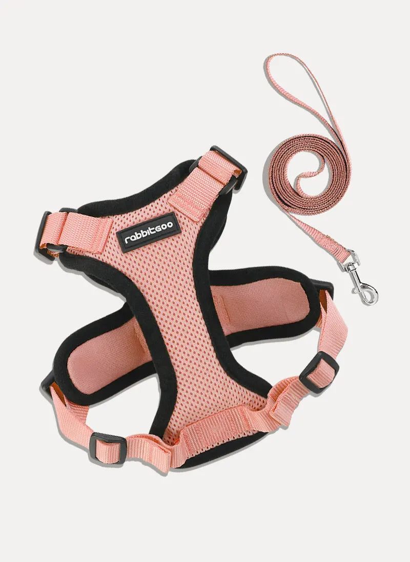Rabbitgoo Classic Adjustable Cat Harness and Leash Set - Light Salmon Pink