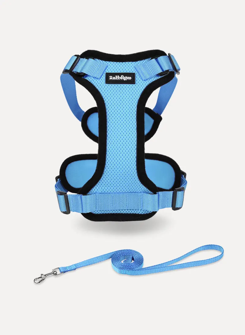 Rabbitgoo Classic Adjustable Cat Harness and Leash Set - Light Blue