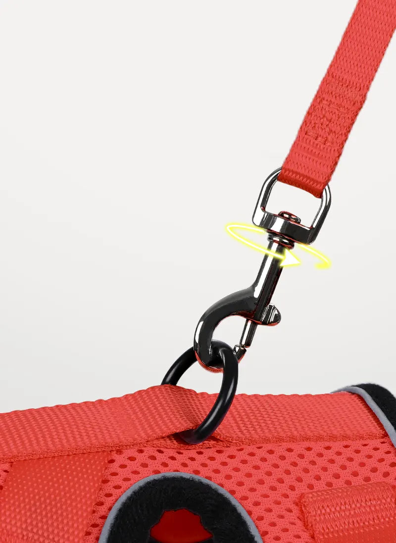 Rabbitgoo Classic Adjustable Cat Harness and Leash Set - Red