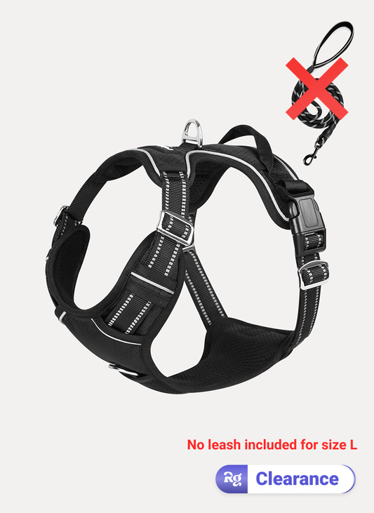 No Pull Dog Harness and Leash Set - Black / L