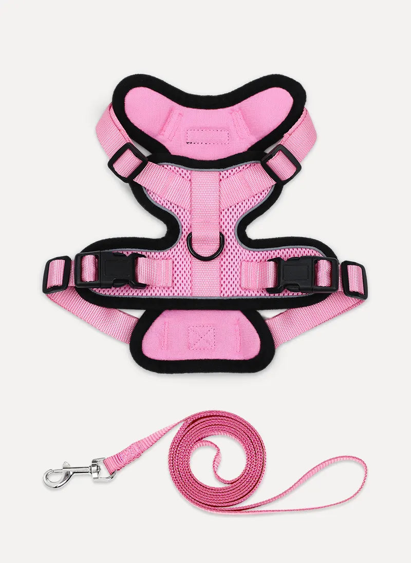 Rabbitgoo Classic Adjustable Cat Harness and Leash Set - Pink
