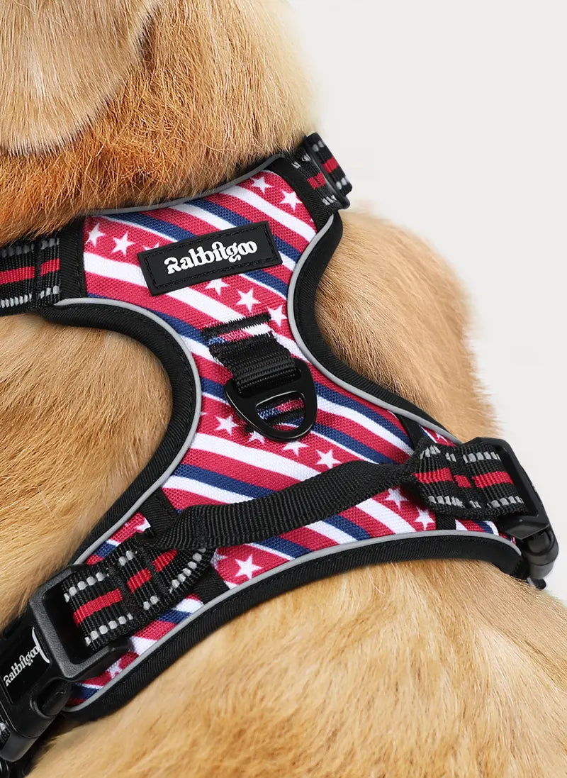 Urban Grid No Pull Dog Harness - Red Stripe