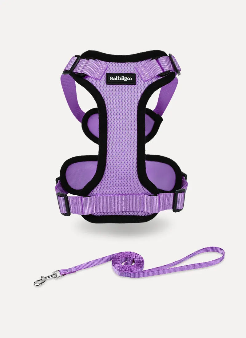 Rabbitgoo Classic Adjustable Cat Harness and Leash Set - Light Purple