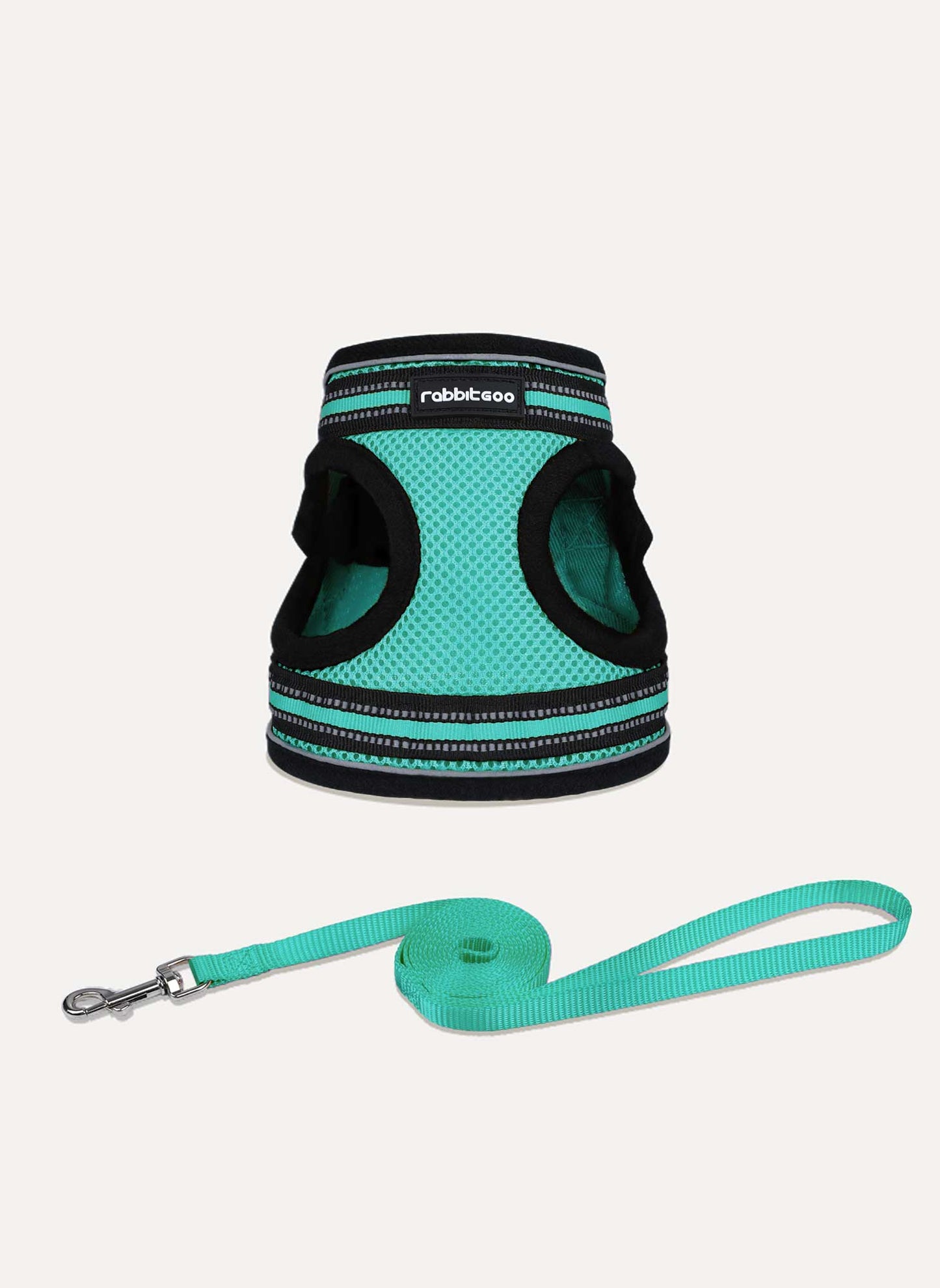Rabbitgoo Escape Proof Cat Harness and Leash Set, with Reflective Strip - Turquoise