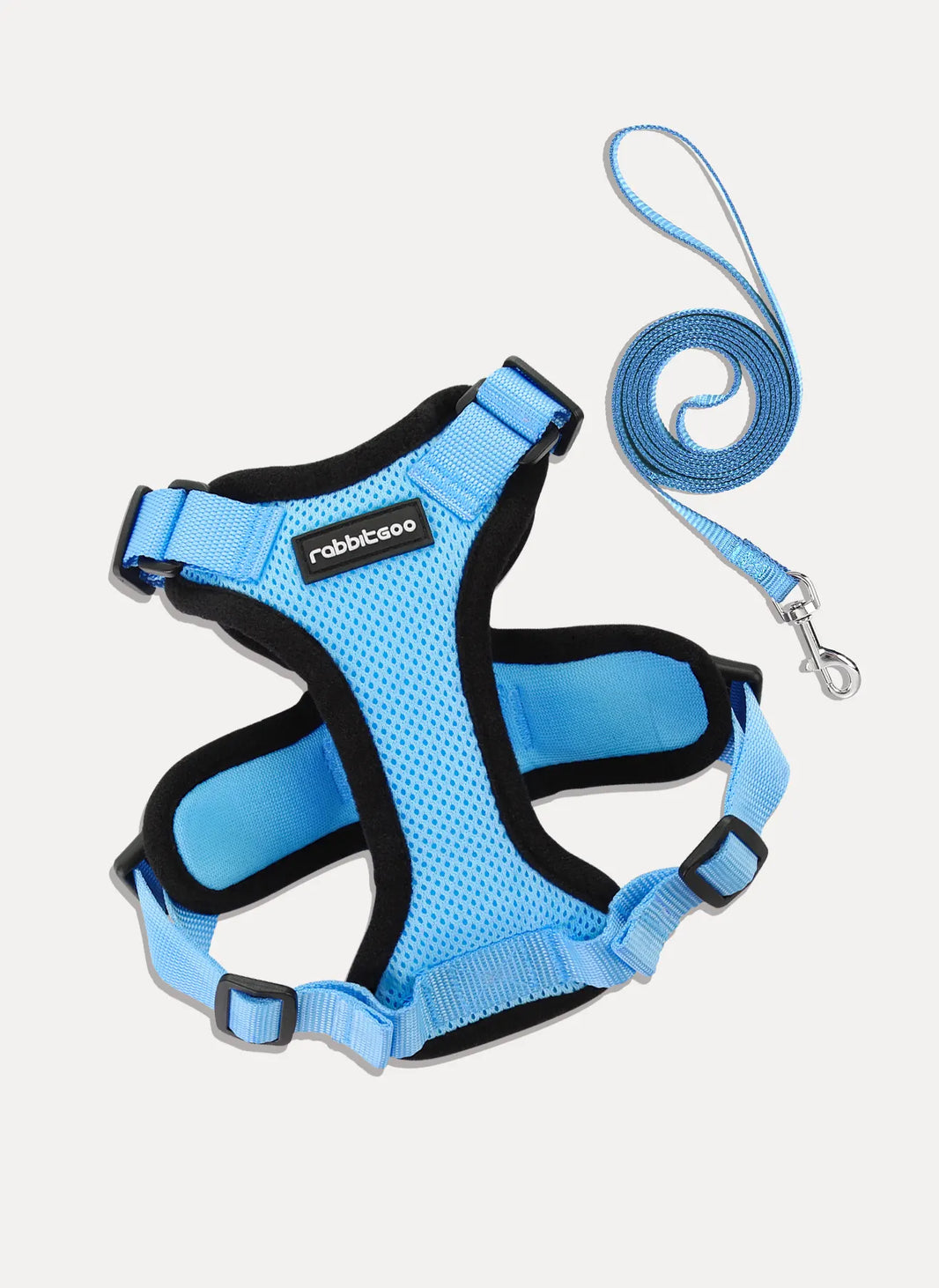 Rabbitgoo Classic Adjustable Cat Harness and Leash Set - Light Blue