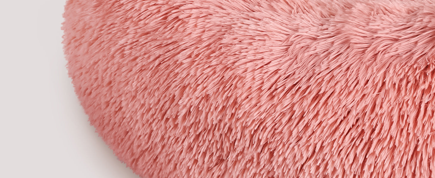 Floof Calming 24'' Pet Bed - Pink fur