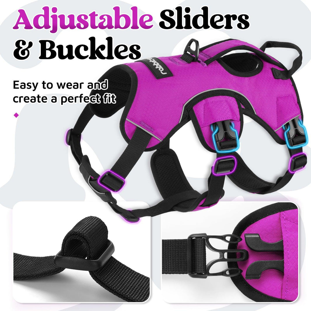 Rabbitgoo Large Dog Harness with Handle - Purple