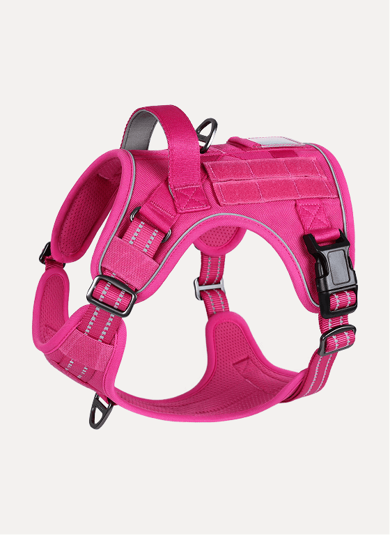 ColorPop Escape Proof Tactical Dog Harness - Rose Red