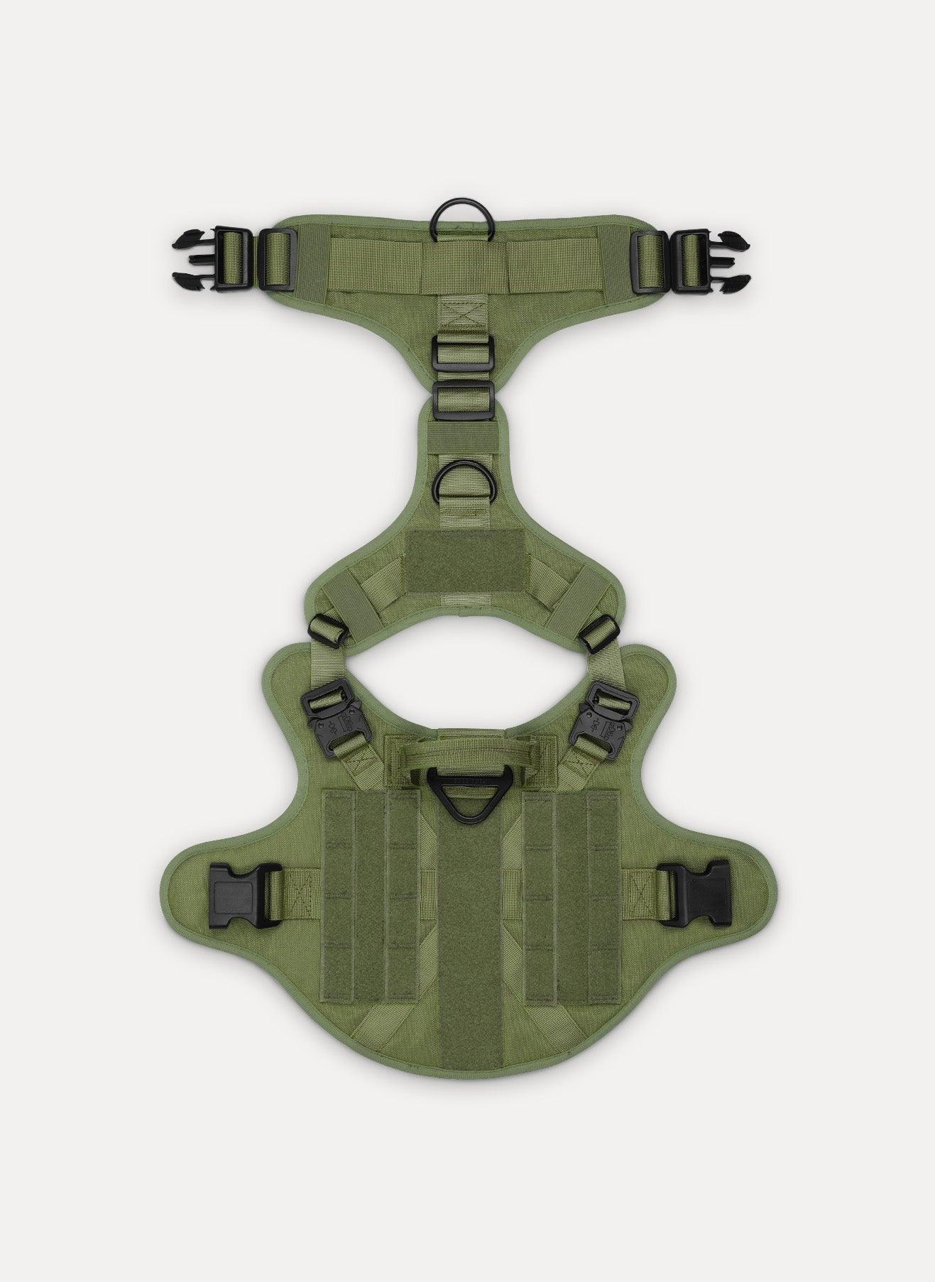 Tactical Dog Harness Vest with Handle - Green