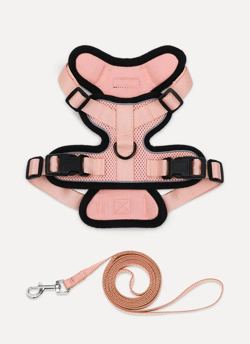 Rabbitgoo Classic Adjustable Cat Harness and Leash Set - Light Salmon Pink
