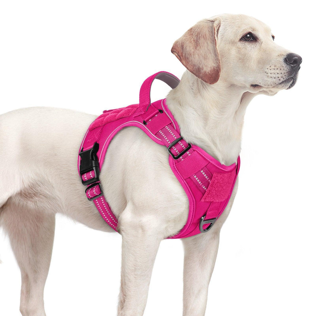 ColorPop Escape Proof Tactical Dog Harness - Rose Red 