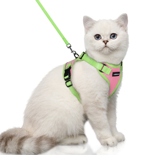 Rabbitgoo 2-tone Adjustable cat harness and leash set - New