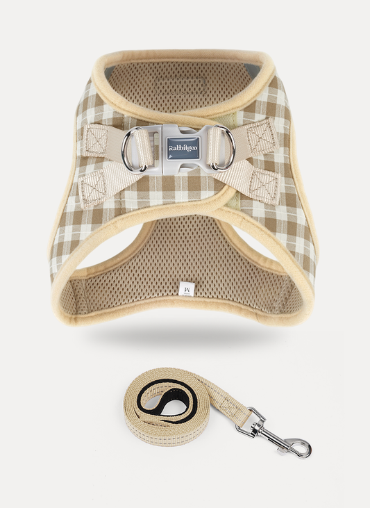 Minifit Small Dog Harness and Leash Set - Beige Check