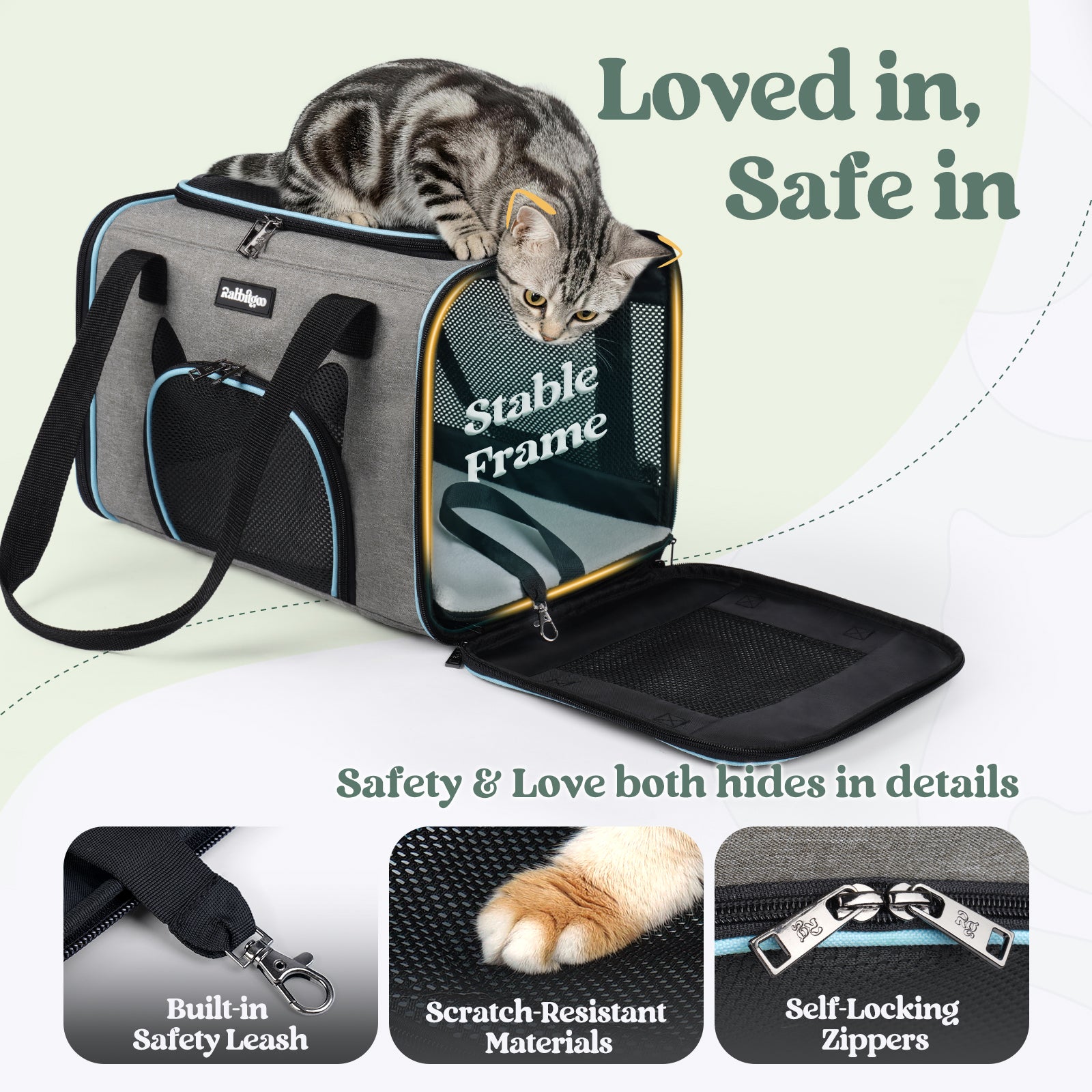 Rabbitgoo Fortress Pet Carrier - Meow Bag