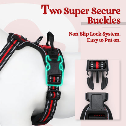 Rabbitgoo Plaid Dog Harness for Large Dogs