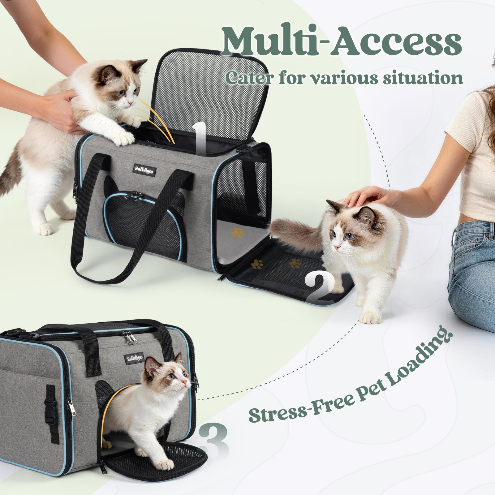 Rabbitgoo Fortress Pet Carrier - Meow Bag