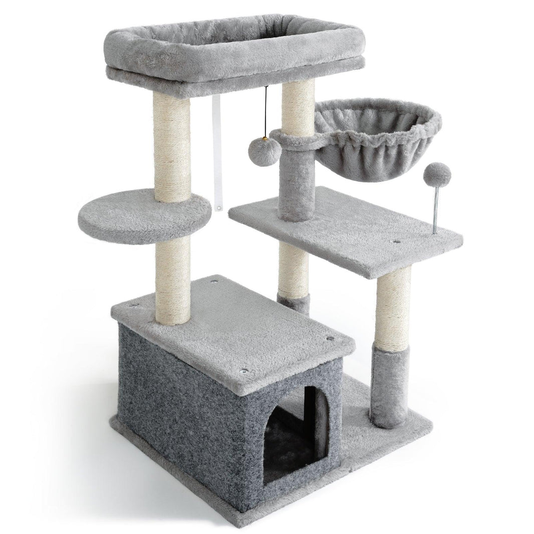 Rabbitgoo 33" Cat Tree for Indoor Kittens - Dark Grey / 19.2"L x 16.8"W x 33.45"H