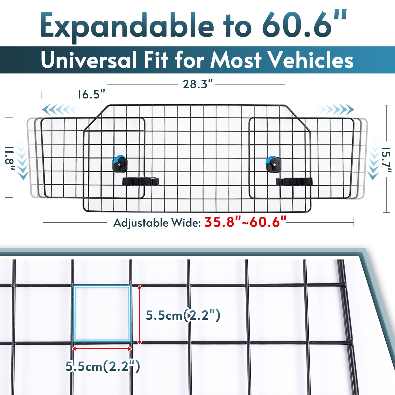Rabbitgoo dog car barrier size chart