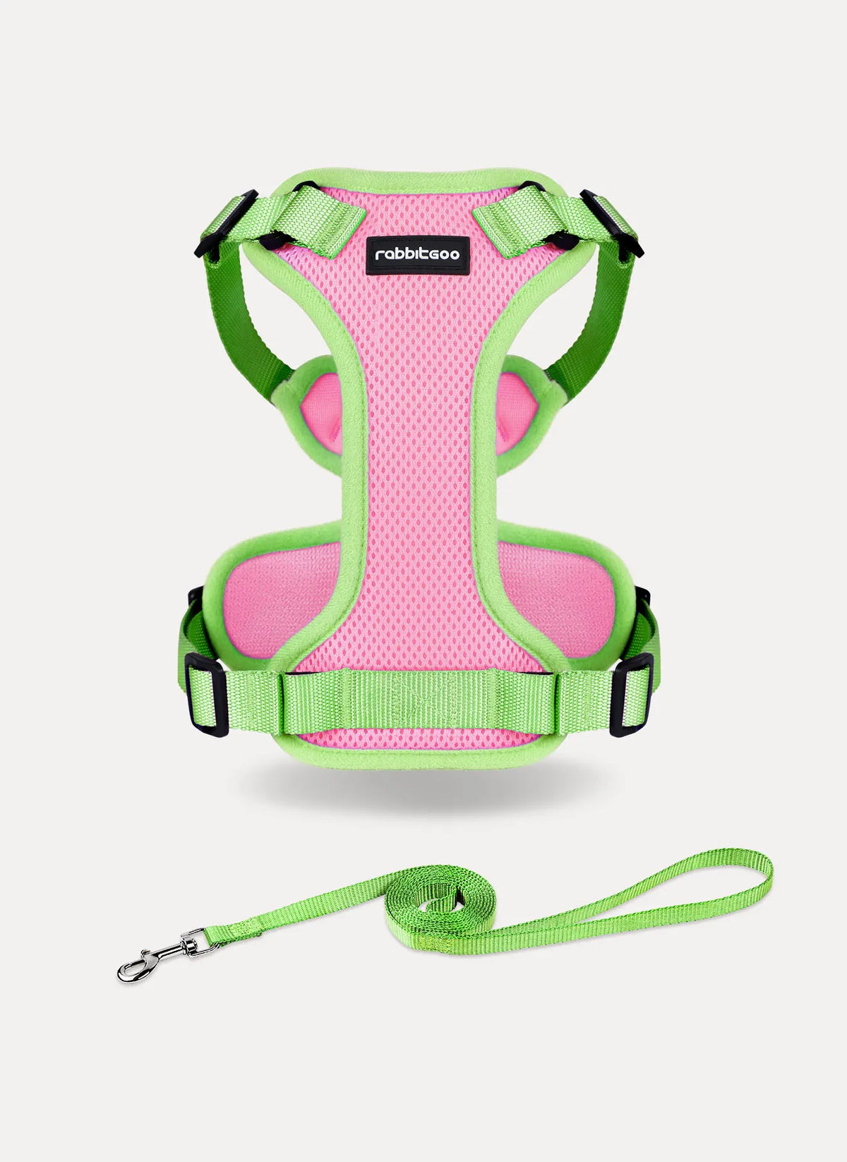 Rabbitgoo Fusion Adjustable cat harness and leash set - Pink & Light Green
