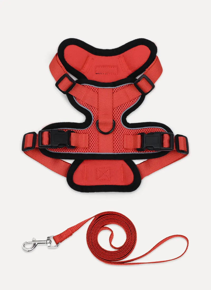 Rabbitgoo Classic Adjustable Cat Harness and Leash Set - Red