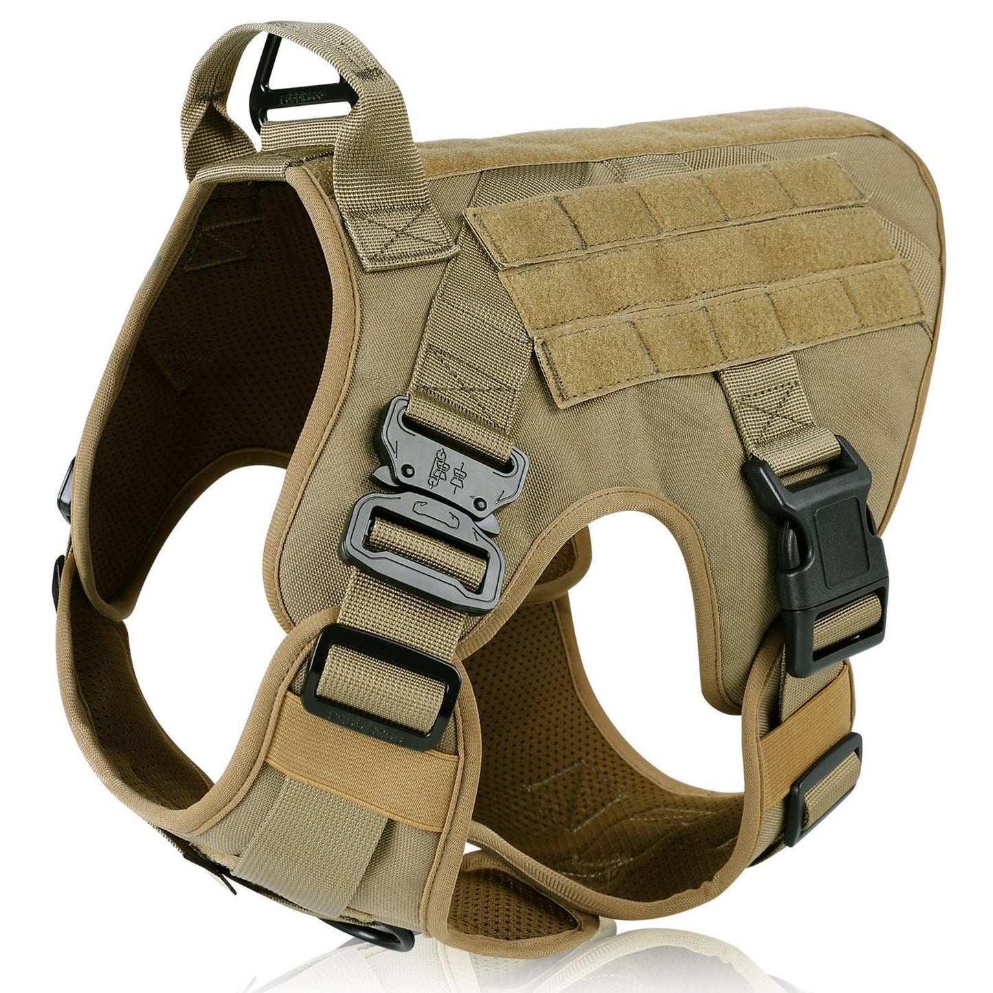 Tactical Dog Harness Vest with Handle - Tan 