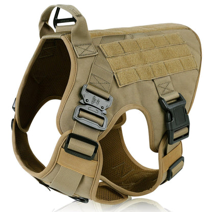 Tactical Dog Harness Vest with Handle - Tan 