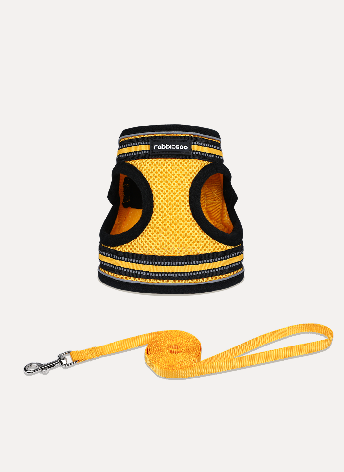 Rabbitgoo Escape Proof Cat Harness and Leash Set - Yellow