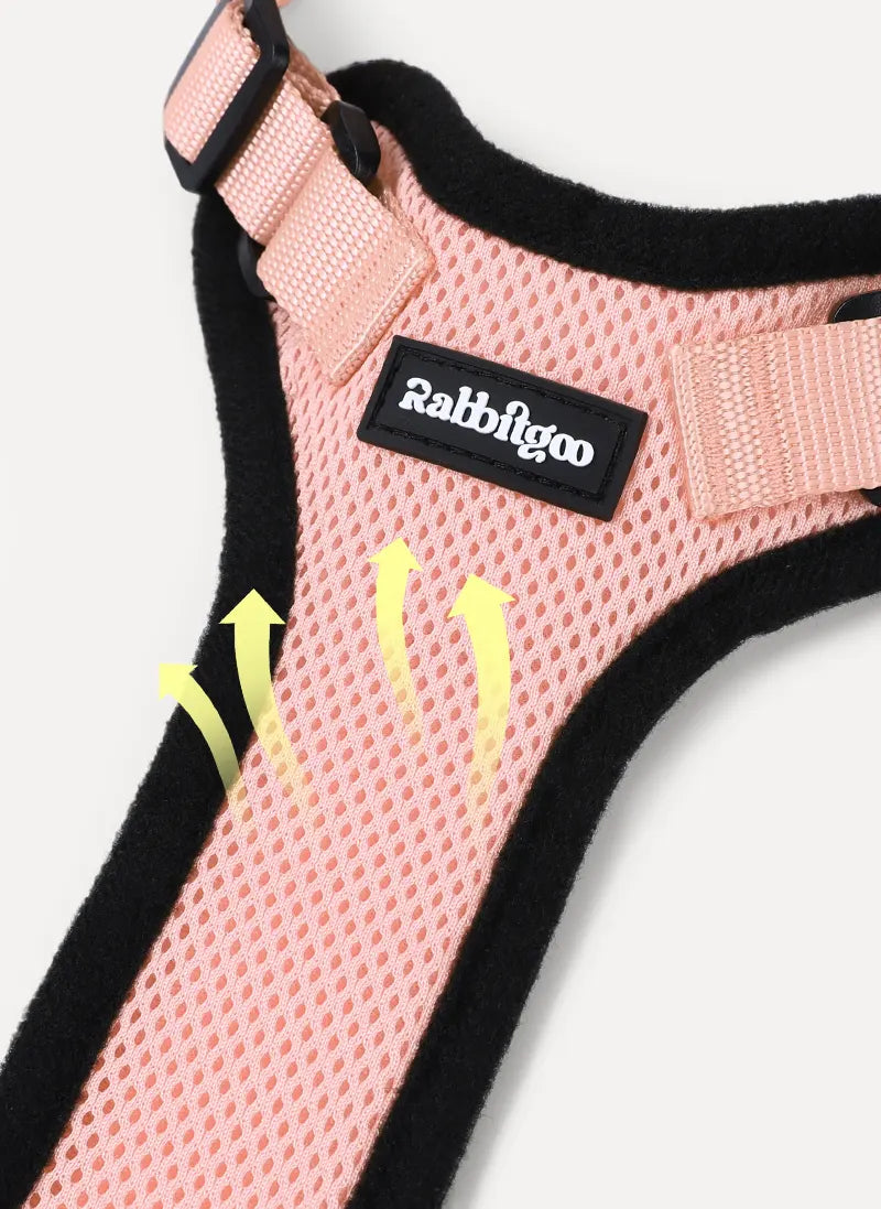 Rabbitgoo Classic Adjustable Cat Harness and Leash Set - Light Salmon Pink
