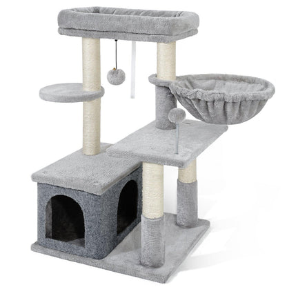 Rabbitgoo 33" Cat Tree for Indoor Kittens - Light Grey