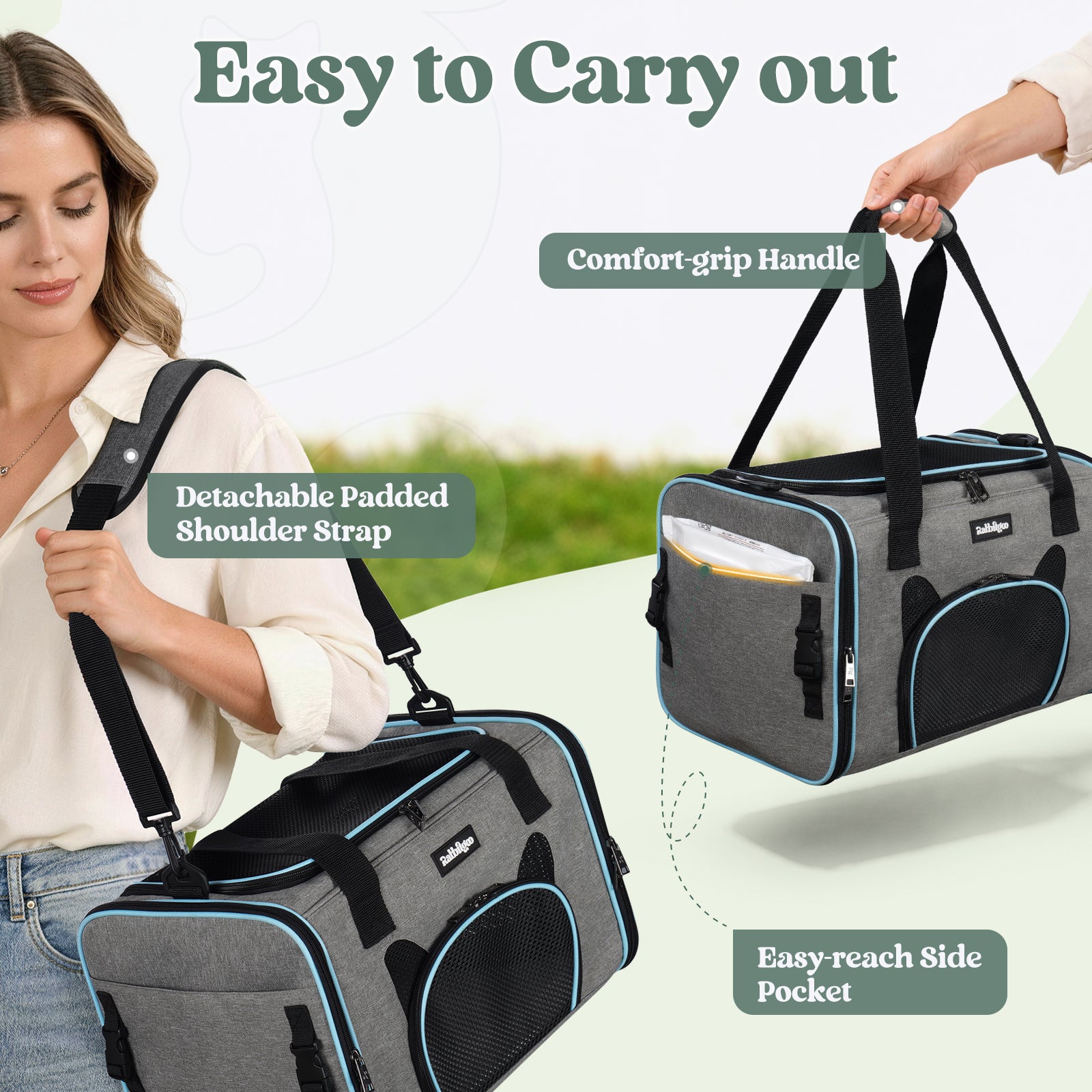 Rabbitgoo Fortress Pet Carrier - Meow Bag