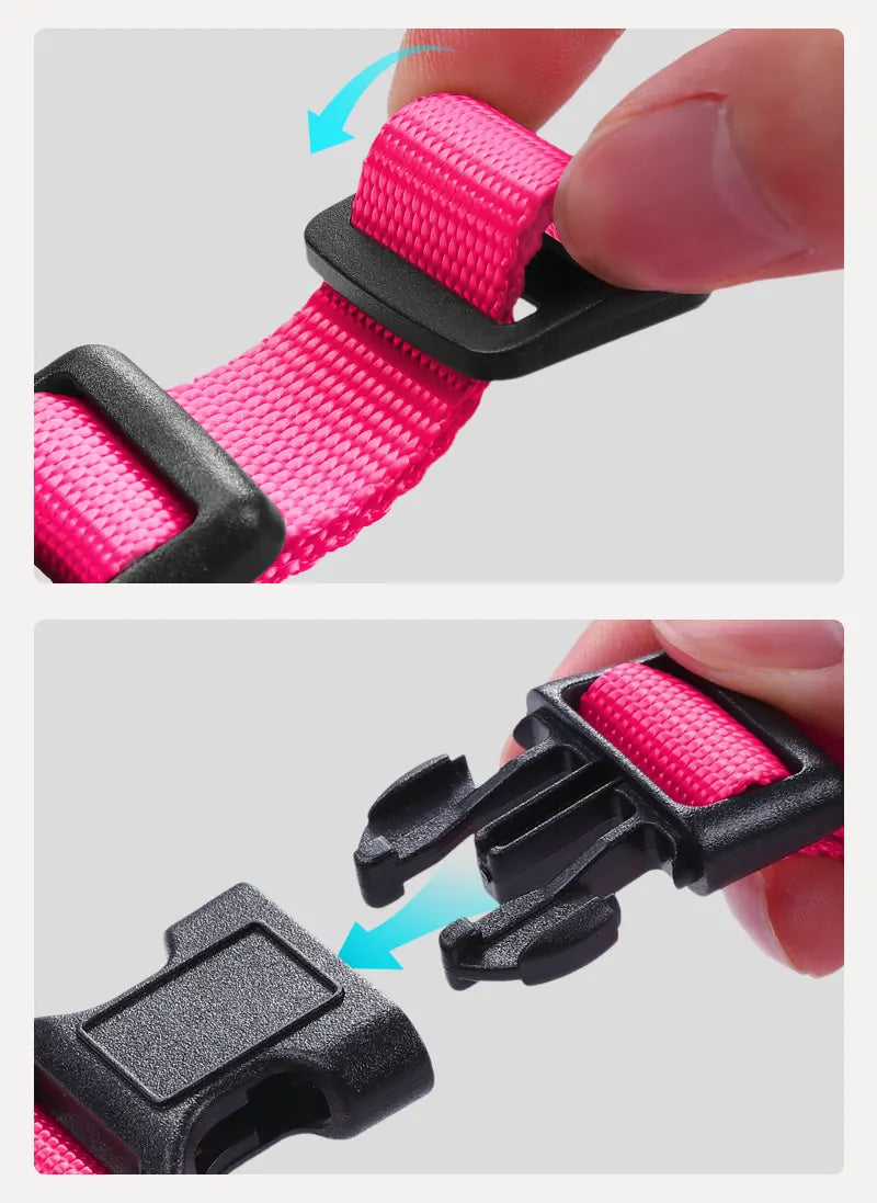 Rabbitgoo Kaleido Adjustable cat harness and leash set - Tropic Fuchsia