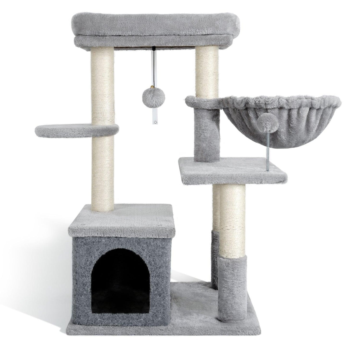 Rabbitgoo 33" Cat Tree for Indoor Kittens - Light Grey
