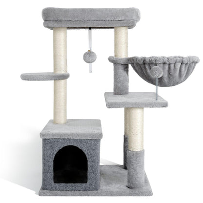 Rabbitgoo 33" Cat Tree for Indoor Kittens - Light Grey