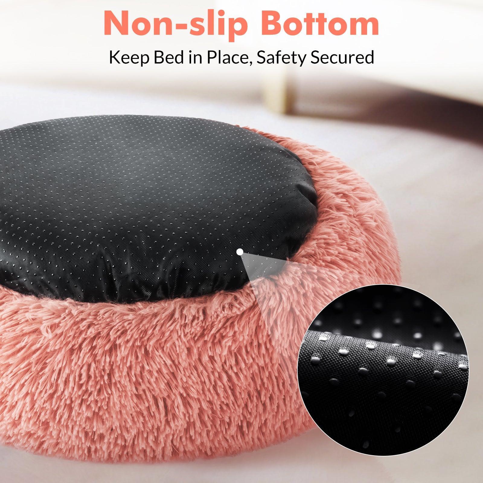 Soft Plush 20'' Donut Pet Bed - Pink 
