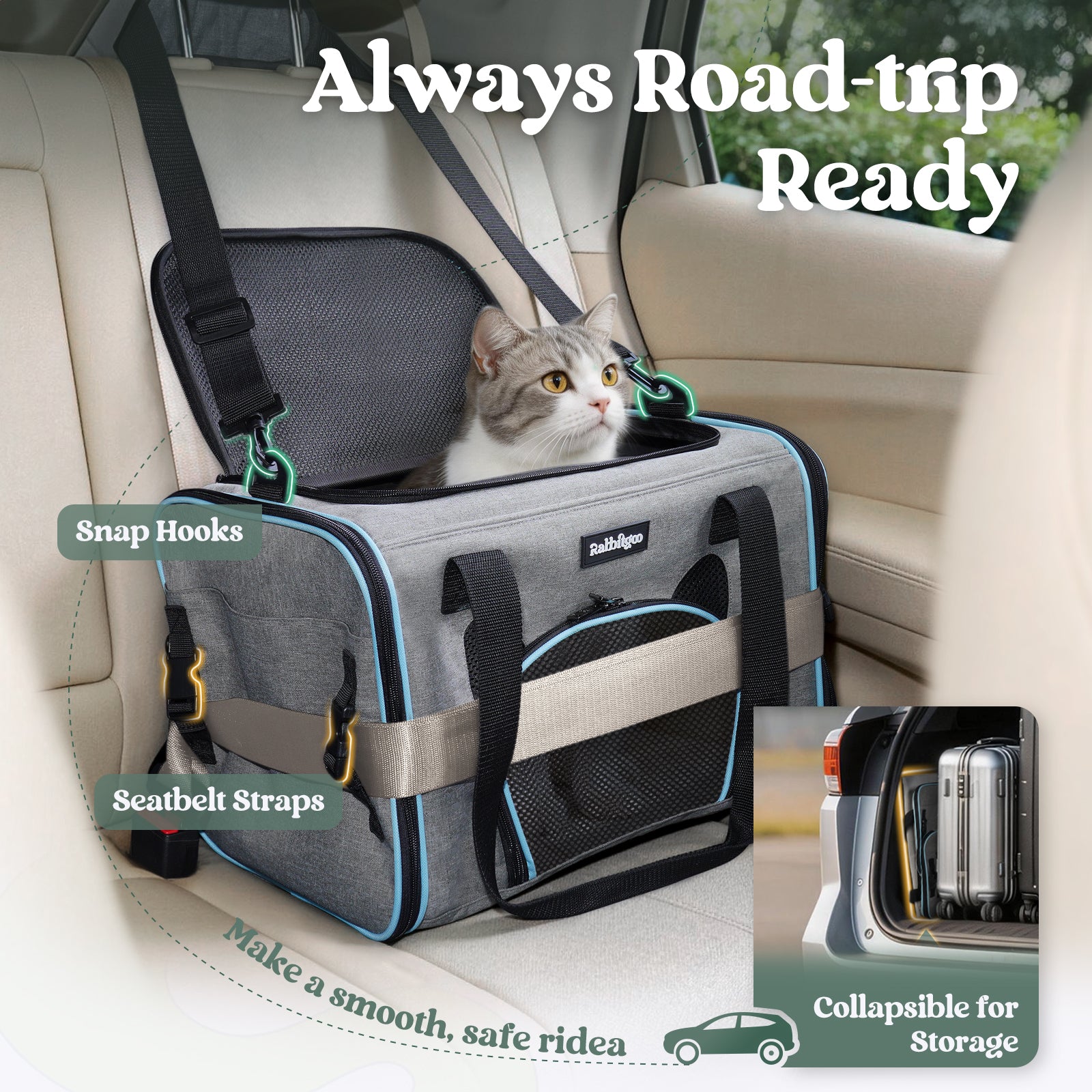 Rabbitgoo Fortress Pet Carrier - Meow Bag