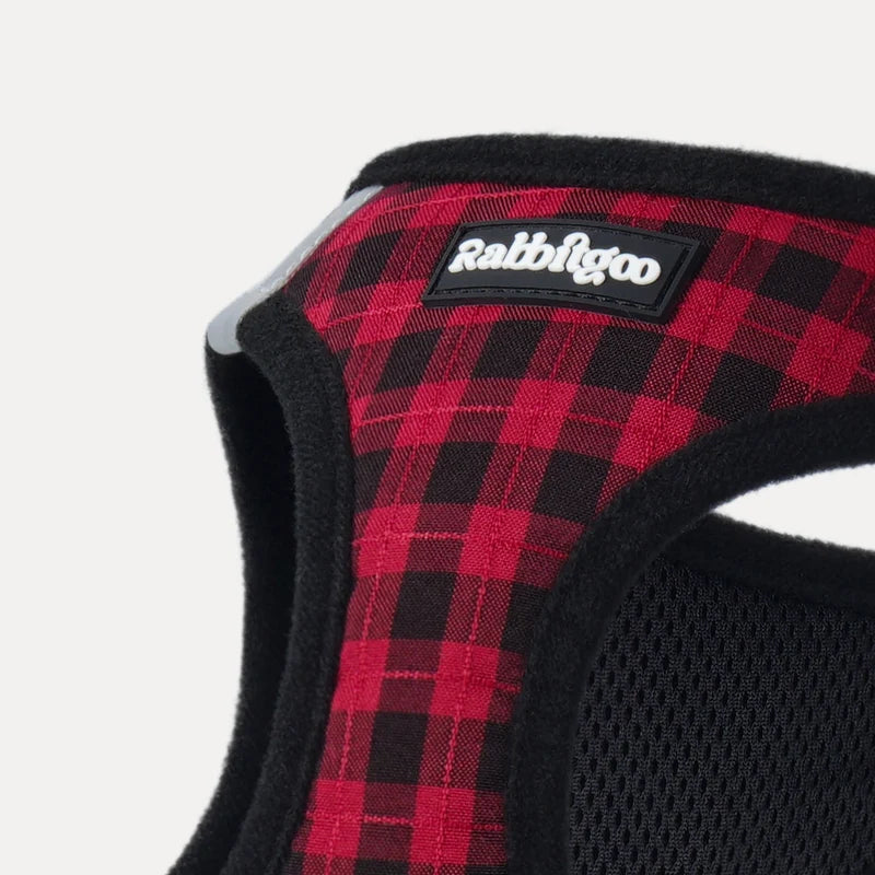 Minifit Small Dog Harness and Leash Set - Red Check