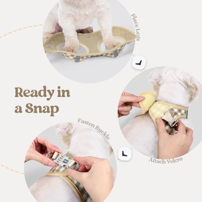 Minifit Small Dog Harness and Leash Set - Beige Check