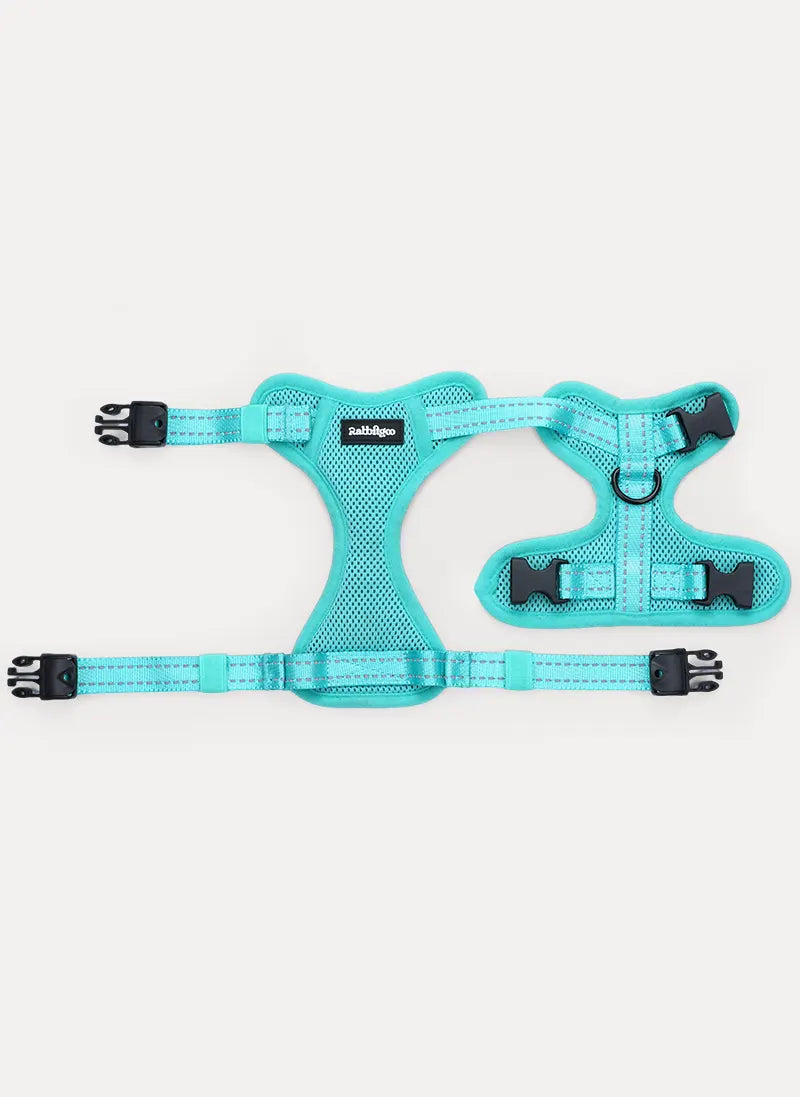 Rabbitgoo SnugFit 3-Point Cat Harness and Leash Set - Emerald